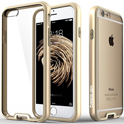 iPhone 6 case, Caseology® [Dual Bumper Clearback] [Gold] DIY Customization Fusion Hybrid Cover [Shock Absorbent] Apple iPhone 6 case
