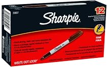 Sharpie Permanent Marker, Fine Point, Brown 12-Count (30007)