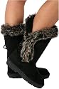 K11 New Ladies Black Winter Fur Boots Womens Sizes 3-8 UK