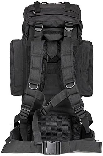 GEBANG 65L Sport Military Tactical Rucksack Outdoor Hiking Camping Trekking Daypack Backpack With Rain Cover Waterproof (Black)