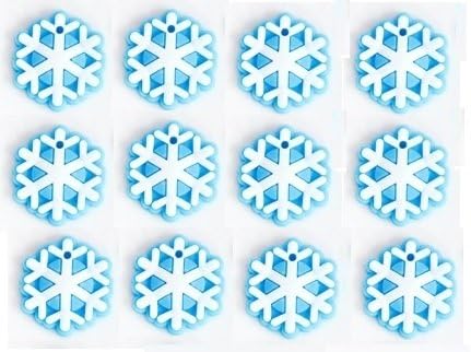 CJB Pack of 12 Pieces Snowflake Charms for Rainbow Loom Bracelets Rubberband Products in Lovely Gift Packing (US Seller)
