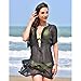 MG Collection Sheer Chiffon V-Neck Swimsuit Cover Up/Beachwear Dress, Black