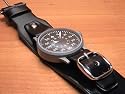 Laco ラコ 腕時計 パイロットウォッチ Ref.Laco ラコ 腕時計 パイロットウォッチ Ref.861749 自動巻き式時計 優美堂オリジナル コードバン(馬革 ブラック 黒色) ハードレザーバンド モデル