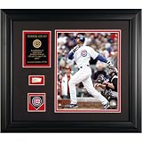 Derrek Lee Chicago Cubs Framed 8x10 Photograph with Game-Used Baseball Piece & Medallion