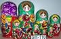 Russian Traditional Nesting Nested Stacking doll 10 pc / 11 in #pm-110