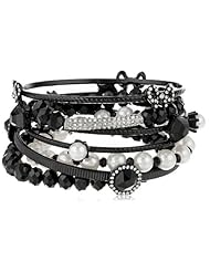 Betsey Johnson "Iconic Jet Setters" Bangle and Stretch Bracelet Set, 8"
