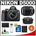 Nikon D5000 Digital SLR Camera w/ 18-55mm VR Lens + 55-200mm Zoom Lens + 16GB Memory Card + Spare EN-EL9 Battery + Case + Cameta Bonus Accessory Kit