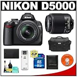 Nikon D5000 Digital SLR Camera w/ 18-55mm VR Lens + 55-200mm Zoom Lens + 16GB Memory Card + Spare EN-EL9 Battery + Case + Cameta Bonus Accessory Kit