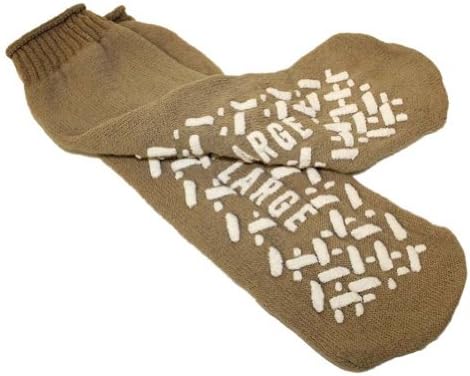 Double Tread Socks-BEIGE-LARGE (Adult Sizes: 8-9)