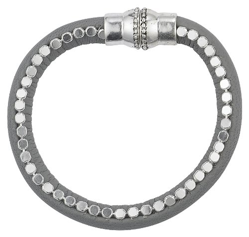Pilgrim Damen-Armband Rough Versilbert, Grau 642-012 Preisvergleich