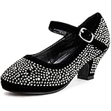 Dana-53k Little Girl Mid Heel Rhinestone Pretty Sandal Dress Shoes