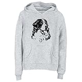 Bernese Mountain Dog FACE SPECIAL GRAPHIC Heather Gray Hoodie Womens Small