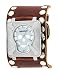 Nemesis #BSM930SL Men's Stainless Steel Skull Face Dial Wide Leather Cuff Band Watch