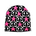 PEACE & STAR SIGNS ON BLACK PINK WHITE CAP