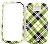 Samsung Acclaim R880 Fabric Snap-On, Green and Black Plaid Hard Case,Cover, ....