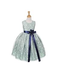 Girls Sleeveless Lace Polyester/Taffeta Floral Print Pageant Dress  With a Sash 