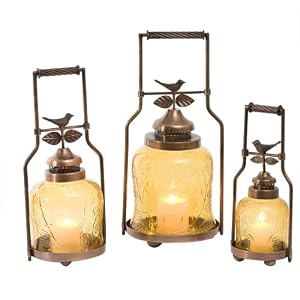 Bird Nested Lanterns - Amber (Set of 3)