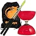 Cyclone Quartz Diabolo (Red) Set - Triple Bearing Clutch Diablo - w/ Henry's Metal Hand Sticks & FT Bag