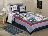 Doggy and Doggy Twin Quilt with Pillow Sham