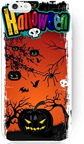 Designed Case Halloween Custom Happy Pumpkin Special Fashion Cute Smile Smiley New Hard Plastic Back Case Cover Housing for Iphone 6 4.7 Inch (#6 Orange pumpkin cute cartoon tree)