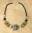 Jade, Turquoise and Amber Necklace