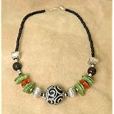Jade, Turquoise and Amber Necklace