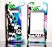 Peace Sign Paint Pallet Art with Purple Black White Green Design for Lg Vx11000 Envy Touch Rubber Texture Snap on Cell Phone Case