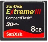 SanDisk 8 GB Extreme III CF Card SDCFX3-008G-A31 (Retail Package)