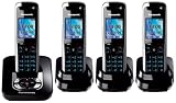 Panasonic KX-TG8424EB Colour DECT Quad Telephone with Answer Machine - Black