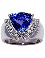 14K White Gold Tanzanite and Diamond Ring -- LIFETIME WARRANTY