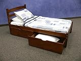Solid Wood Espresso Twin Bed with Drawers