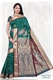Hema Green Art Silk India Sari Saree fabric tana silk.