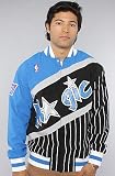 Mitchell & Ness The Orlando Magic Warm Up Jacket in Black & Blue,Jackets for Men, Large,Black