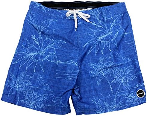 Maui Clothing Men's Costa Flower Print Boardshort (Large, Blue)