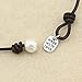 Cultured Freshwater Single Pearl Choker Necklace on Genuine Black Brown Leather Cord Jewelry for Women 18''