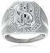 Sterling Silver Men's 1/10 cttw Diamond Dollar Sign Ring