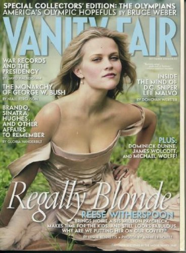 Vanity Fair September 2004 Reese Witherspoon, Athens Olympics XXVIII, Gloria Vanderbilt, Dominick Dunne, Michael Phelps