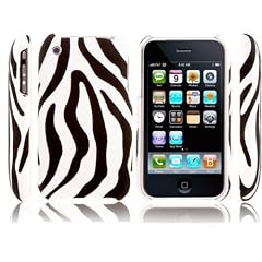 Back Cover H�lleTasche Case f�r Apple iPhone 3G 3GS Zebra Design + Gratis Displayschutzfolie
