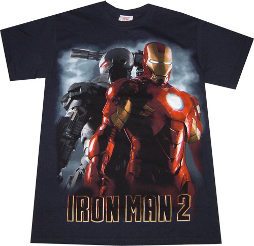  Iron Man 2: Iron Man and War Machine Navy T Shirt