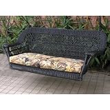 North Cape Pinehurst Resin Wicker Porch Swing - Black