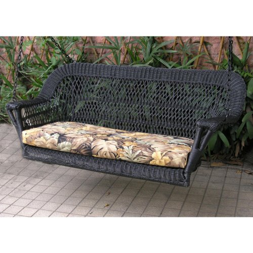 North Cape Pinehurst Resin Wicker Porch Swing - Black