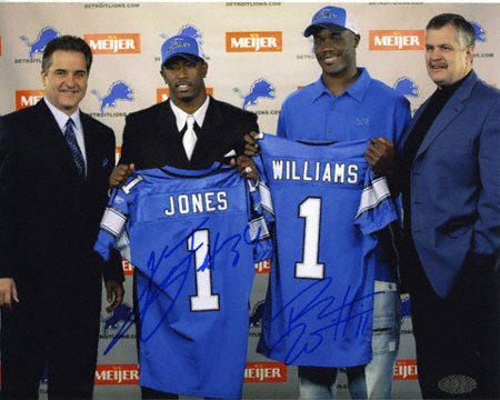 Kevin Jones and Roy Williams Detroit Lions - Draft Day - 8x10 Autographed Photograph