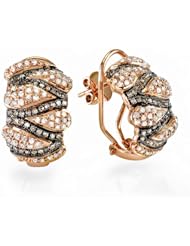 1.00 Carat (ctw) 14k Pink Rose Gold Round Diamond Ladies Hoop Earrings