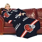 NFL Cincinnati Bengals Adult Comfy Throw, Officially Licensed Blanket with Sleeves "Stripes" Design