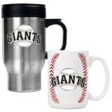 San Francisco Giants MLB Stainless Steel Travel Mug & Gameball Ceramic Mug Set - Primary Logo
