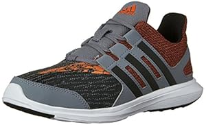 adidas Performance Boys' Hyperfast 2.0 K Running Shoe, Grey/Black/Orange, 10.5 M US Little Kid