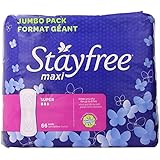 Stayfree Maxi Pads Super, 66 Count