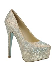 Shoes: Blue by Betsey Johnson Womens Wish Pump,Champagne Fabric,8 M US - Betsey Johnson