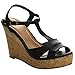 Beston EA53 Women's T-strap High Wedge Platform Sandals Run Half Size Small