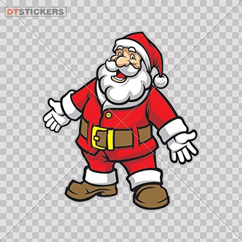 Vinyl Sticker Decals Santa Claus Welcoming Sports Bike wreath texture ribbon snowflakes (10 X 8,78 Inches) Fully Waterproof Printed vinyl sticker